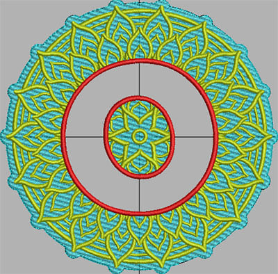 Embroidery Design: Mandala Terrycloth Monogram Letter O 5.02in W x 4.95in H