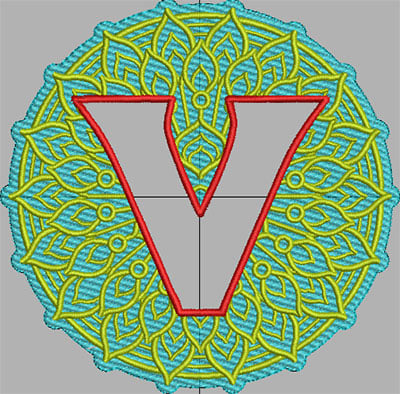 mandala terrycloth monogram embroidery design