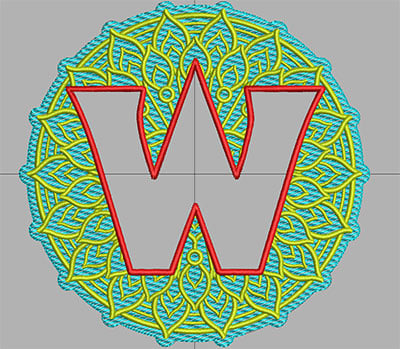mandala terrycloth monogram embroidery design