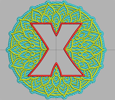 Embroidery Design: Mandala Terrycloth Monogram Letter X 5.02in W x 4.95in H
