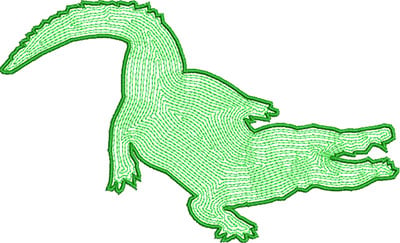 Embroidery Design: Alligator Satin Outline 6.87w X 4.17