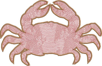 crab satin embroidery design
