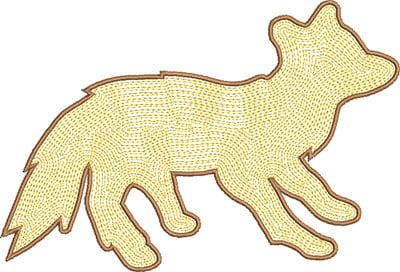 fox satin embroidery design