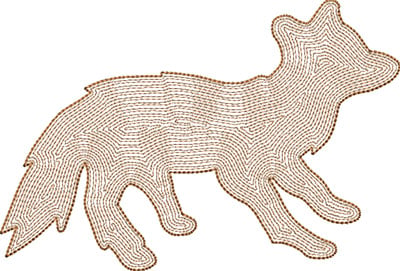 Embroidery Design: Fox Backstitch Outline 6.73w X 4.56h