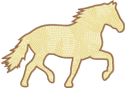 Embroidery Design: Horse Satin Outline 6.73w X 4.80h
