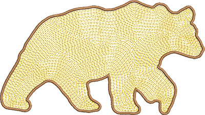 Embroidery Design: Bear 2 Satin Outline 6.35w X 3.57h
