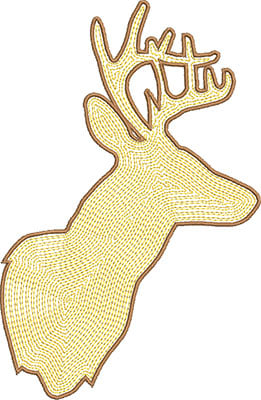 deer outline embroidery design