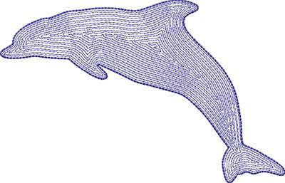 Embroidery Design: Dolphin 1 Outline 6.81w X 4.38h