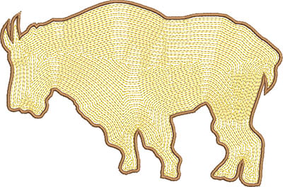 Embroidery Design: Mountain Goat Satin Outline 6.73w X 4.44h