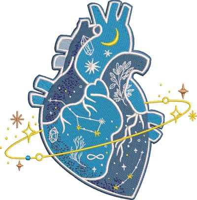 Starheart_L | Embroidery Legacy heart with stars embroidery design