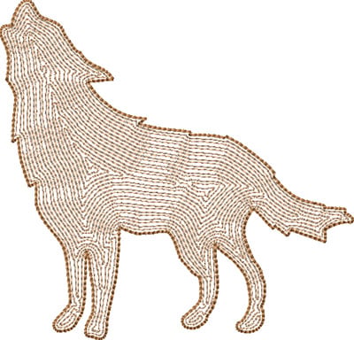 Embroidery Design: Wolf 1 Outline 5.01w X 4.81h