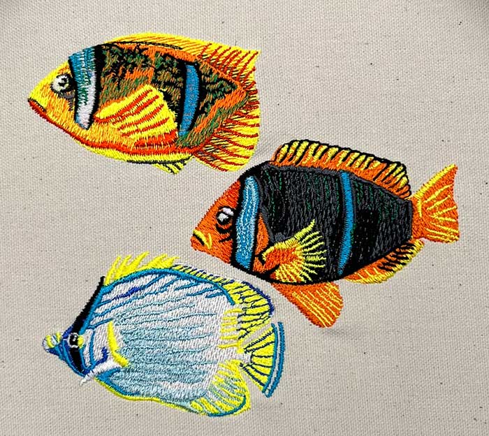 B-0930LittleTropicalFish_sewout | Embroidery Legacy little tropical fish embroidery design