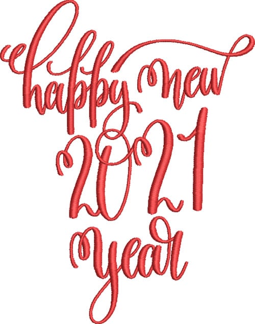 Embroidery Design: Happy New 2021 Year