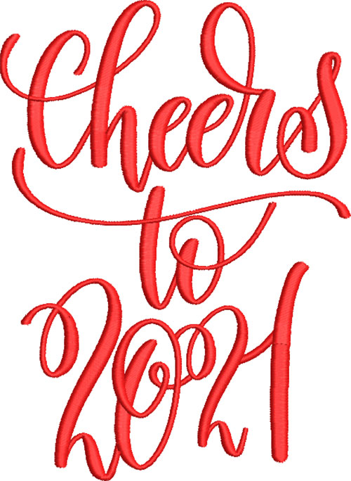 Embroidery Design: Cheers to 2021