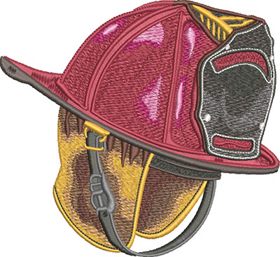 Embroidery Design: Firefighter Helmet Shrine 3 sizes