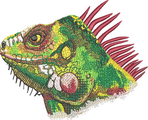 Embroidery Design: Iguana Head 3 sizes