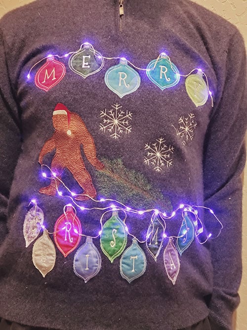 LHuglysweater | Embroidery Legacy ugly sweater customer image