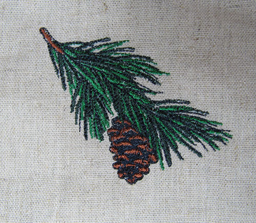Pine cone vintage embroidery design