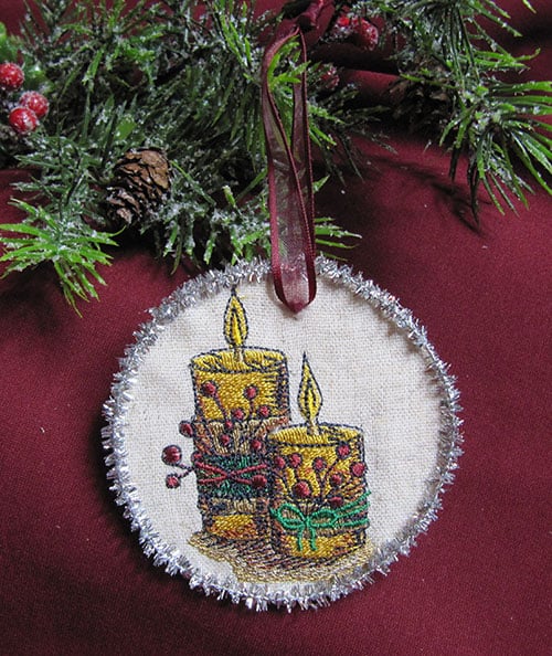 candles_ornament | Embroidery Legacy Vintage Christmas Candles Embroidery Design