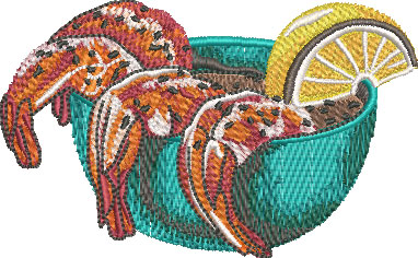 Embroidery Design: Shrimp Cocktail3 sizes