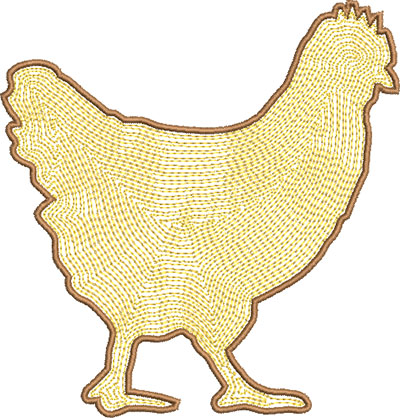 Chicken_a | Embroidery Legacy Animal Outlines Embroidery Design