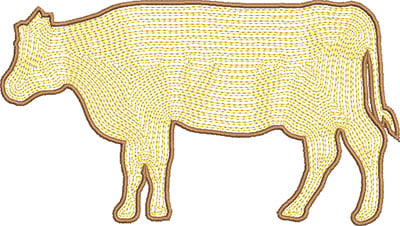 Embroidery Design: Cow Satin Outline