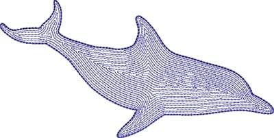 Embroidery Design: Dolphin 2 Outline