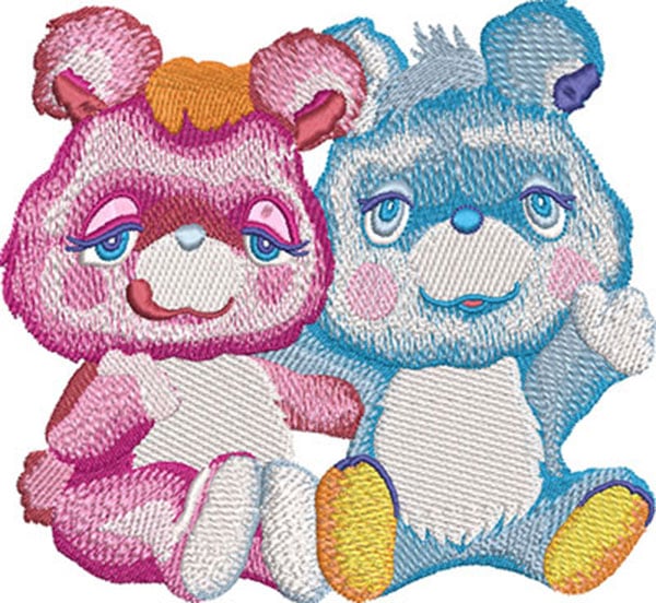 K-7896CuteWatercolorBearCouple_L | Embroidery Legacy watercolor bear couple embroidery design
