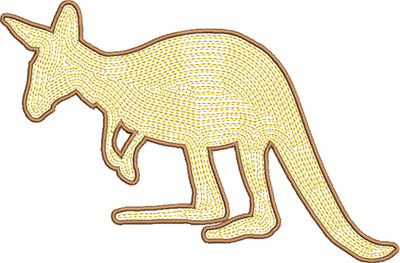 Embroidery Design: Kangaroo Satin Outline