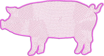 Embroidery Design: Pig Satin Outline