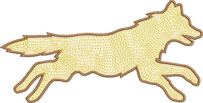 Embroidery Design: Wolf Satin Outline