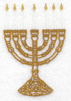 Embroidery Design: Menorah A 2 sizes