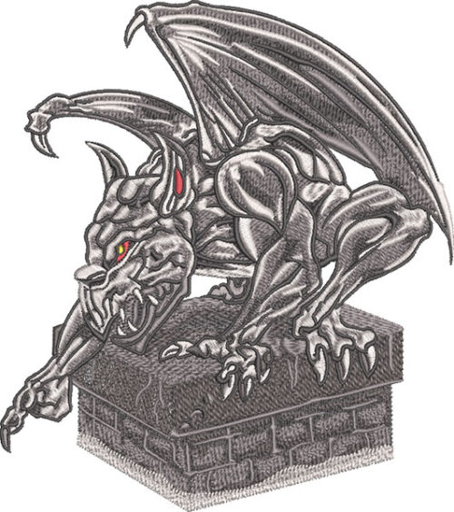 Embroidery Design: Gargoyle3 sizes
