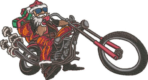 Embroidery Design: Chopper Santa 3 sizes