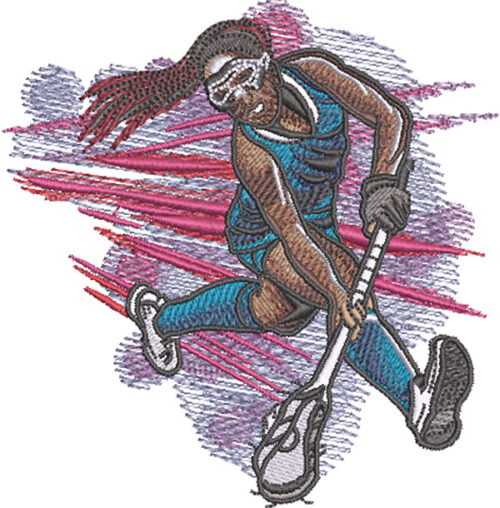 girl lacrosse scoop embroidery design