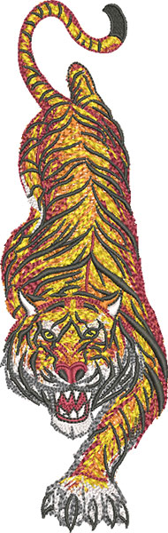 Embroidery Design: Tiger Roaming 3 sizes