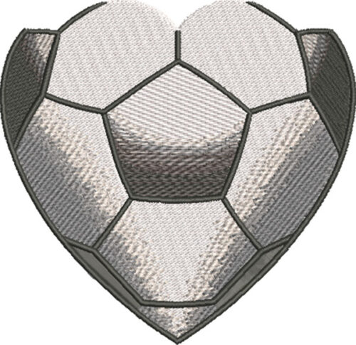 Embroidery Design: Heart Soccer Ball 3 sizes