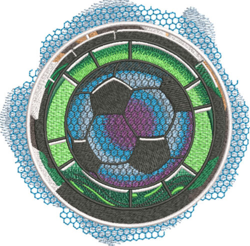 soccer medallion embroidery design