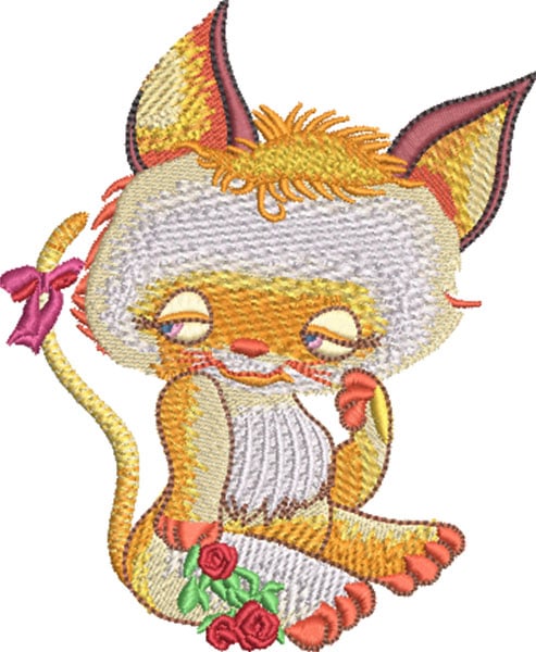 K-7920CuteWatercolorCat_L | Embroidery Legacy