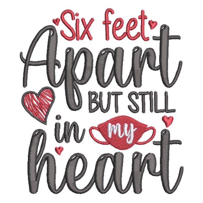 PV21_11 | Embroidery Legacy Six Feet Apart Heart