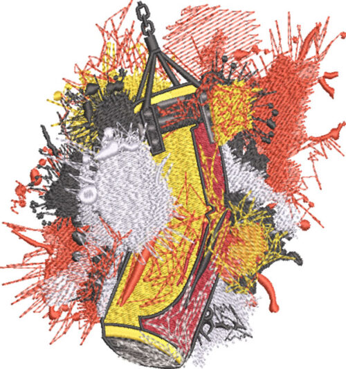 Embroidery Design: Punching Bag Paint Splatter 3 sizes