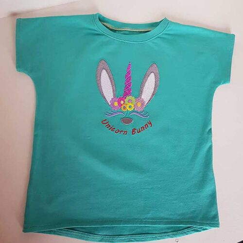 Unicorn Bunny T-shirt Embroidery Design