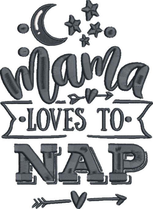 mama loves to nap embroidery design