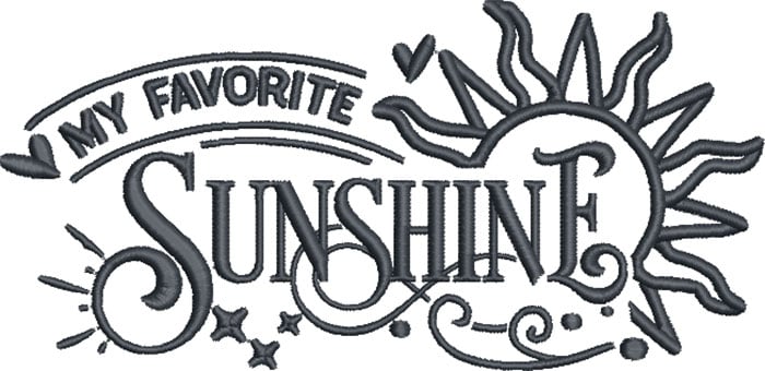 16A_Myfavoritesunshine | Embroidery Legacy my favorite sunshine embroidery design