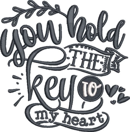 you hold the key embroidery design