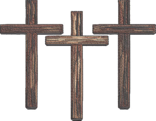 Embroidery Design: Multiple Crosses3 sizes