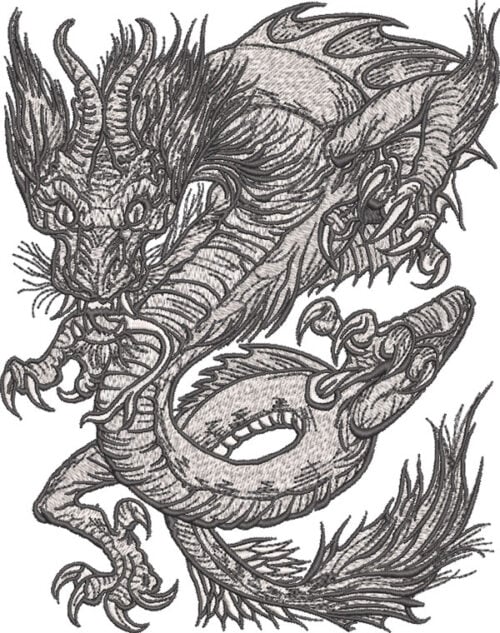Embroidery Design: Serpent Dragon3 sizes