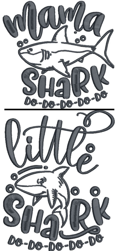 Embroidery Design: Mama shark
