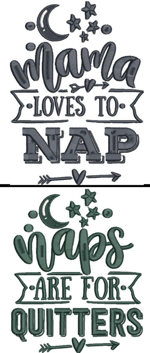 Embroidery Design: Mama love to nap
