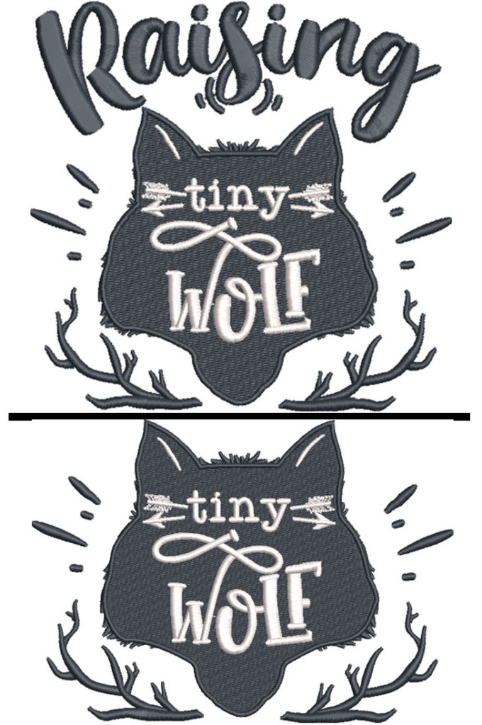 Embroidery Design: Raising tiny wolves